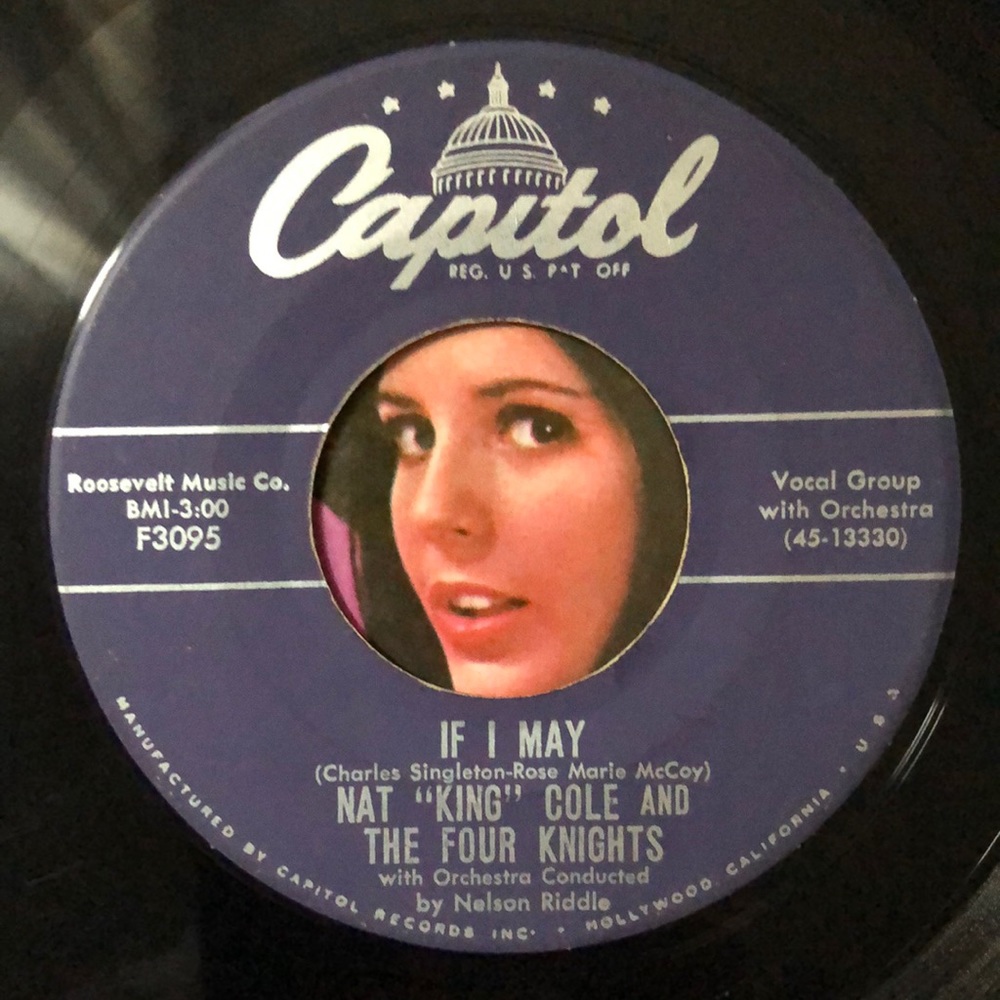 Nat King Cole Vinyl 45 Record '55